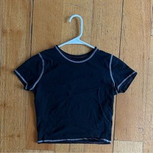 Hollister Baby Tee ~ Black ~ Size S